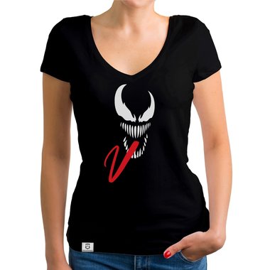 Damen T-Shirt V-Ausschnitt - Symbiont