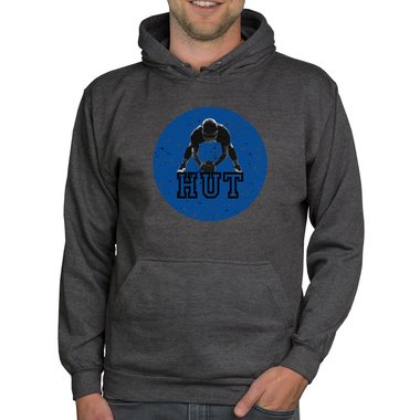 Herren Hoodie - Football - Hut dunkelgrau-blau XS