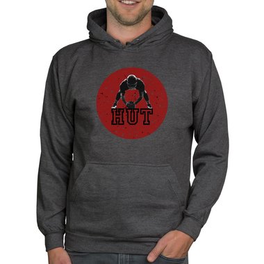 Herren Hoodie - Football - Hut dunkelgrau-blau XS