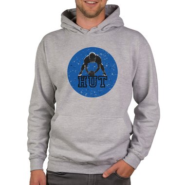Herren Hoodie - Football - Hut dunkelgrau-blau XS