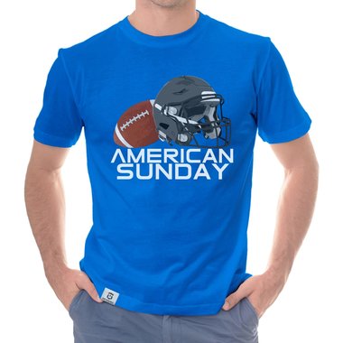 Herren T-Shirt - American Sunday dunkelblau-weiss S