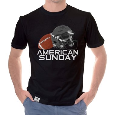 Herren T-Shirt - American Sunday dunkelblau-weiss S