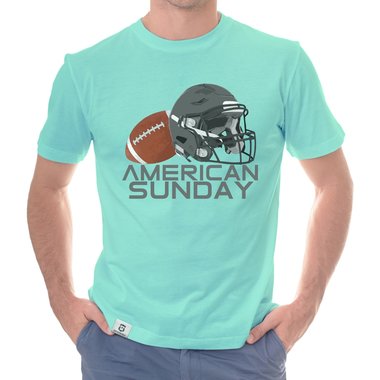 Herren T-Shirt - American Sunday dunkelblau-weiss S