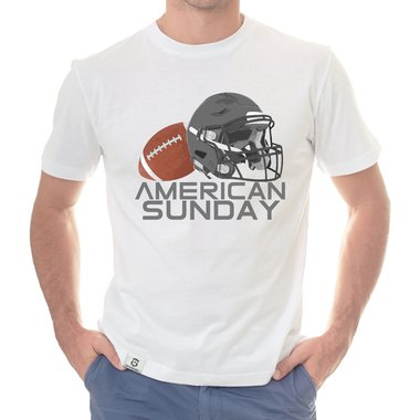 Herren T-Shirt - American Sunday dunkelblau-weiss S