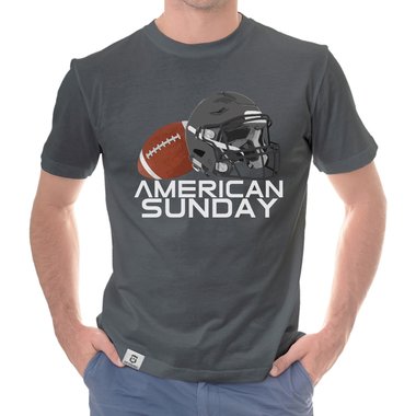 Herren T-Shirt - American Sunday dunkelblau-weiss S