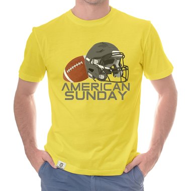 Herren T-Shirt - American Sunday dunkelblau-weiss S
