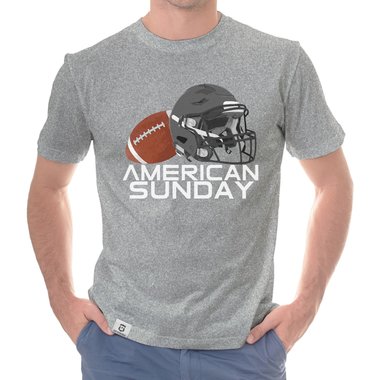 Herren T-Shirt - American Sunday dunkelblau-weiss S