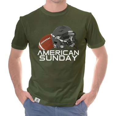 Herren T-Shirt - American Sunday dunkelblau-weiss S