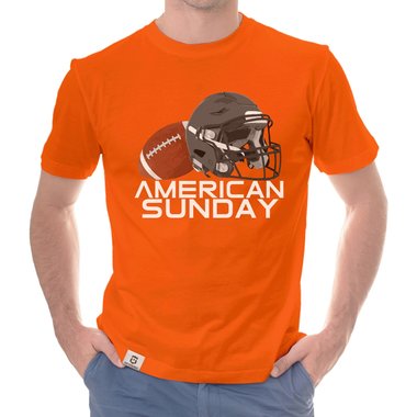 Herren T-Shirt - American Sunday dunkelblau-weiss S