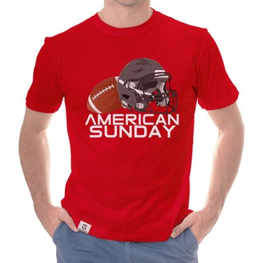 Herren T-Shirt - American Sunday dunkelblau-weiss S