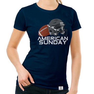 Damen T-Shirt - American Sunday dunkelblau-grau S