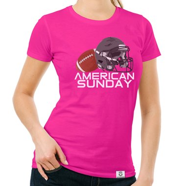 Damen T-Shirt - American Sunday dunkelblau-grau S