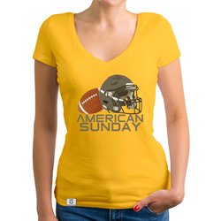 Damen T-Shirt V-Ausschnitt - American Sunday