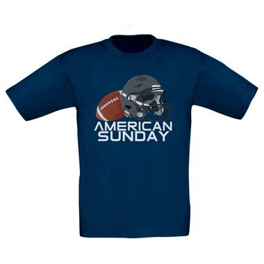 Kinder T-Shirt - American Sunday dunkelblau-weiss 98-104