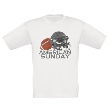 Kinder T-Shirt - American Sunday weiss-grau 152-164