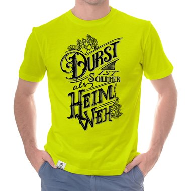 Herren T-Shirt - Durst ist schlimmer als Heimweh dunkelblau-weiss S