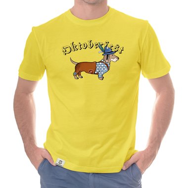 Herren T-Shirt - Oktoberfest Dackel rot-schwarz S