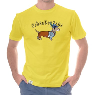Herren T-Shirt - Oktoberfest Dackel trkis-schwarz XXXL