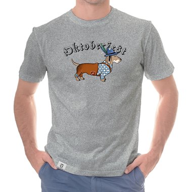 Herren T-Shirt - Oktoberfest Dackel trkis-schwarz XXXL