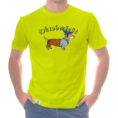 Herren T-Shirt - Oktoberfest Dackel trkis-schwarz XXXL