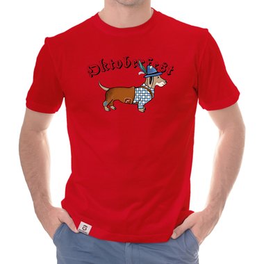 Herren T-Shirt - Oktoberfest Dackel trkis-schwarz XXXL