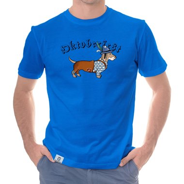 Herren T-Shirt - Oktoberfest Dackel trkis-schwarz XXXL
