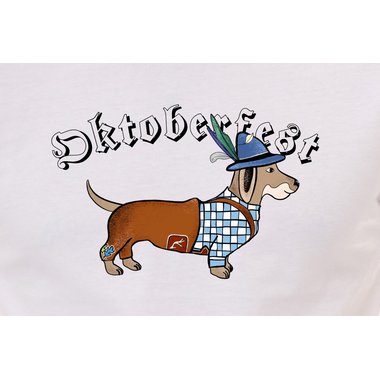 Herren T-Shirt - Oktoberfest Dackel trkis-schwarz XXXL
