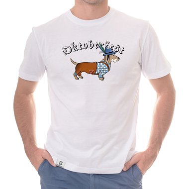 Herren T-Shirt - Oktoberfest Dackel trkis-schwarz XXXL