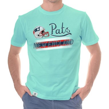 Herren T-Shirt - Pats - New England trkis-grau XXXL