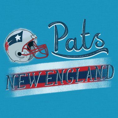 Damen T-Shirt - Pats - New England dunkelblau-grau S