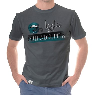 Herren T-Shirt - Iggles - Philadelphia dunkelgrau-grün S