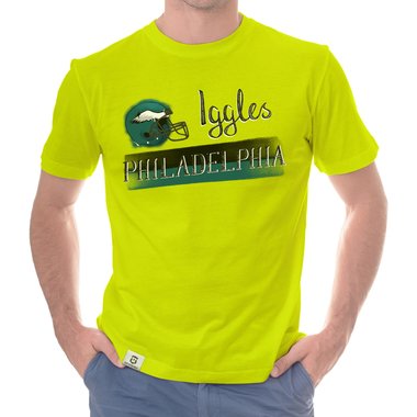 Herren T-Shirt - Iggles - Philadelphia dunkelgrau-grn S