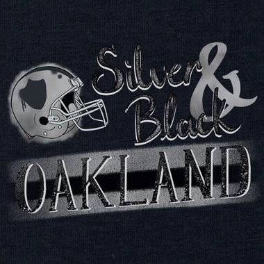 Herren T-Shirt - Silver & Black - Oakland
