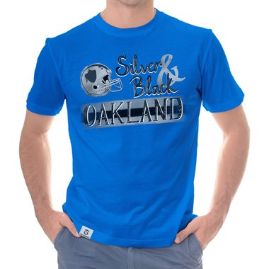 Herren T-Shirt - Silver & Black - Oakland