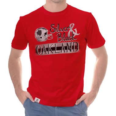 Herren T-Shirt - Silver & Black - Oakland