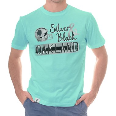 Herren T-Shirt - Silver & Black - Oakland