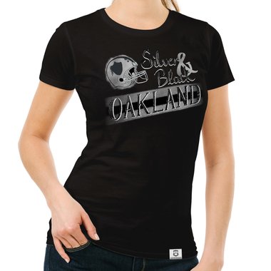 Damen T-Shirt - Silver & Black - Oakland gelb-grau XXL