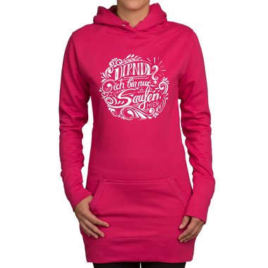 Dirndl Ich Bin Zum Saufen Hier Damen Long Hoodie