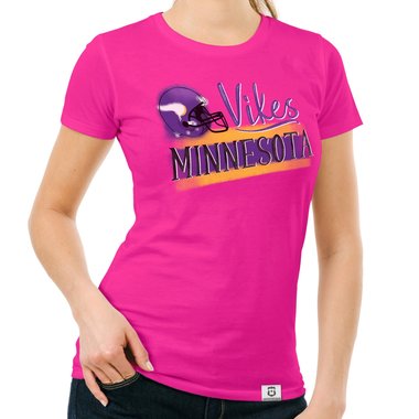 Damen T-Shirt - Vikes - Minnesota saphir-lila XXL