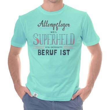 Herren T-Shirt - Altenpfleger - Superheld dunkelgrau-weiss S