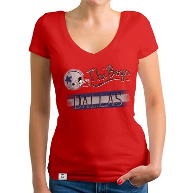 Damen T-Shirt V-Ausschnitt - The Boys - Dallas gelb-grau XXL