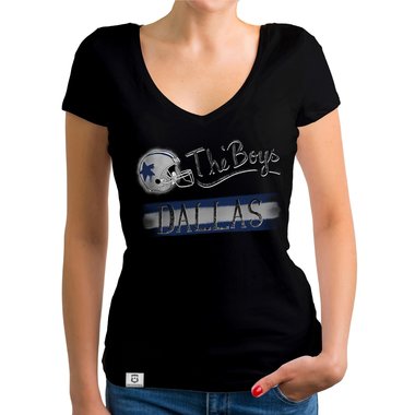 Damen T-Shirt V-Ausschnitt - The Boys - Dallas gelb-grau XXL