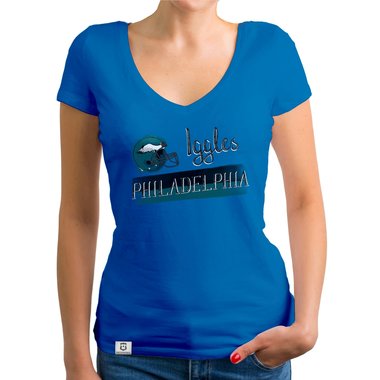 Damen T-Shirt V-Ausschnitt - Iggles - Philadelphia gelb-grn XXL