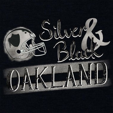 Damen T-Shirt V-Ausschnitt - Silver & Black - Oakland hellgrau-grau XS