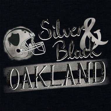 Damen T-Shirt V-Ausschnitt - Silver & Black - Oakland gelb-grau XXL