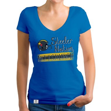 Damen T-Shirt V-Ausschnitt - Steeler Nation - Pittsburgh