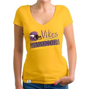 Damen T-Shirt V-Ausschnitt - Vikes - Minnesota