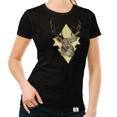 Damen T-Shirt - Hirsch Grafikstyle