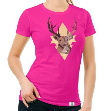 Damen T-Shirt - Hirsch Grafikstyle