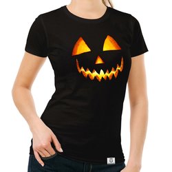 Damen T-Shirt - Halloween Krbisgesicht